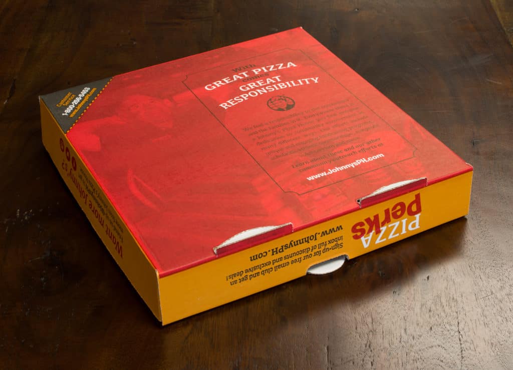 Johnny's Pizza House pizza box packaging rebranding design