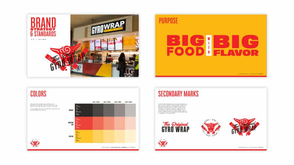 Brand standards and guideline book for Gyro Wrap restaurant