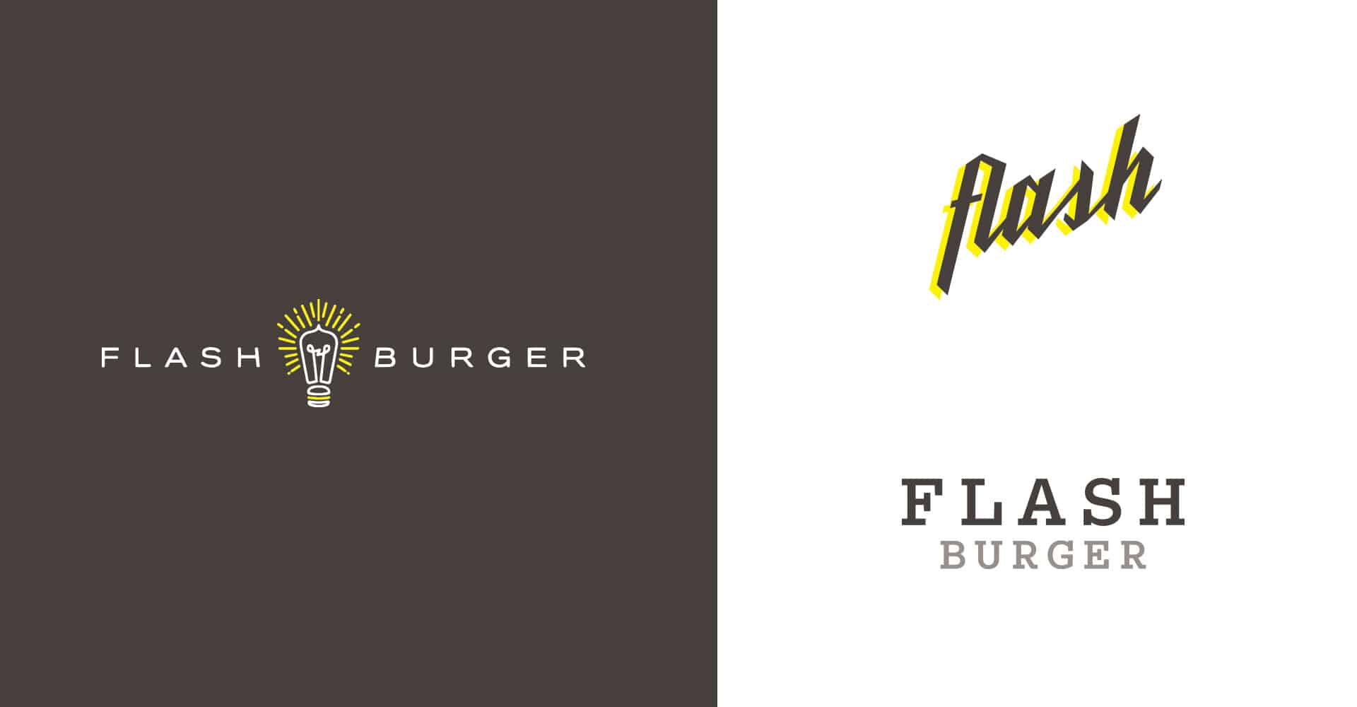 Flash Burger better burger fast casual restaurant branding and concept development identity design variations