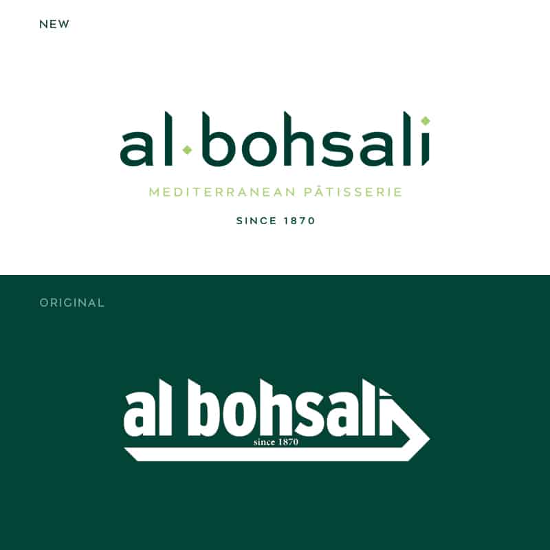 Al Bohsali Patisserie rebranding and design logo evolution