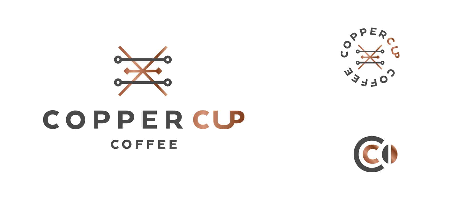 Copper Cup Coffee Company restaurant and cafe branding and concept development logo design and secondary logos