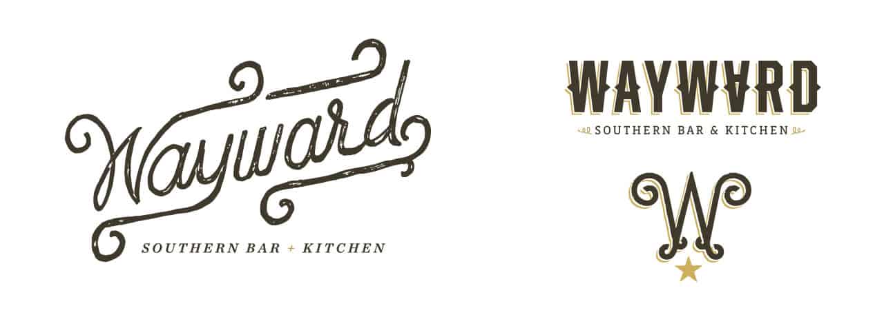 Wayward Bar & Kitchen branding and concept development design logo design