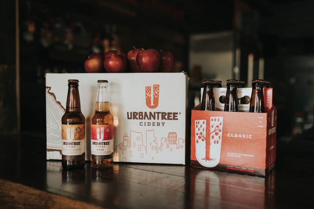 UrbanTree Cidery branding secondary packaging design suite by Vigor