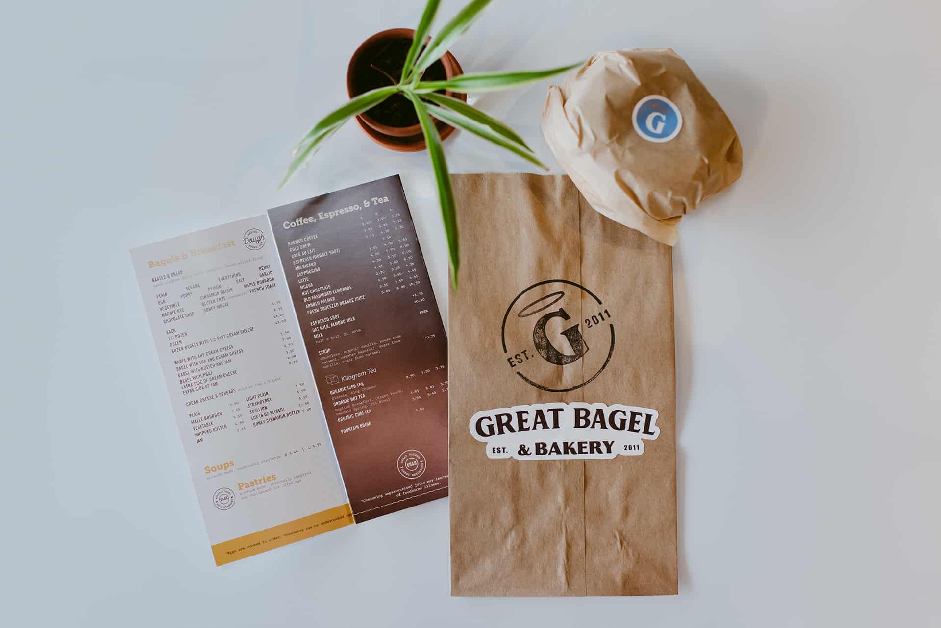 Great Bagel cafe interior design and branding