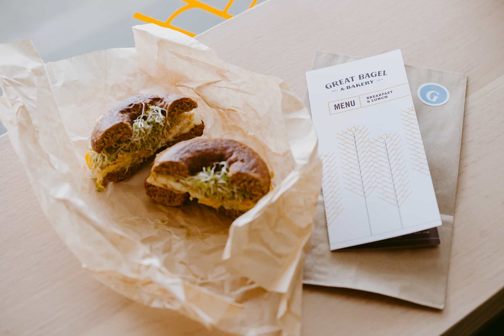 Great Bagel - restaurant branding menu design