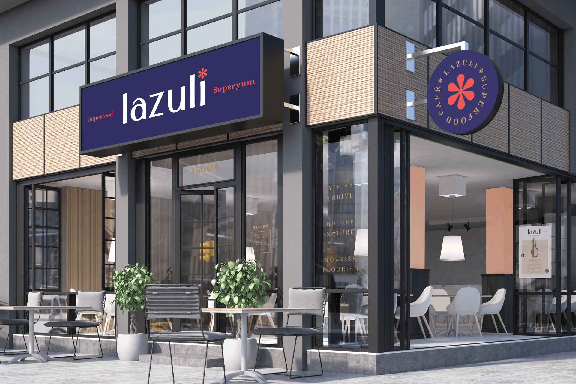 Lazuli acai bowl superfood cafe branding, naming & design - Vigor