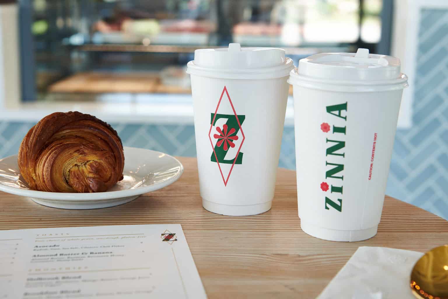 Zinnia bakery and cafe branding