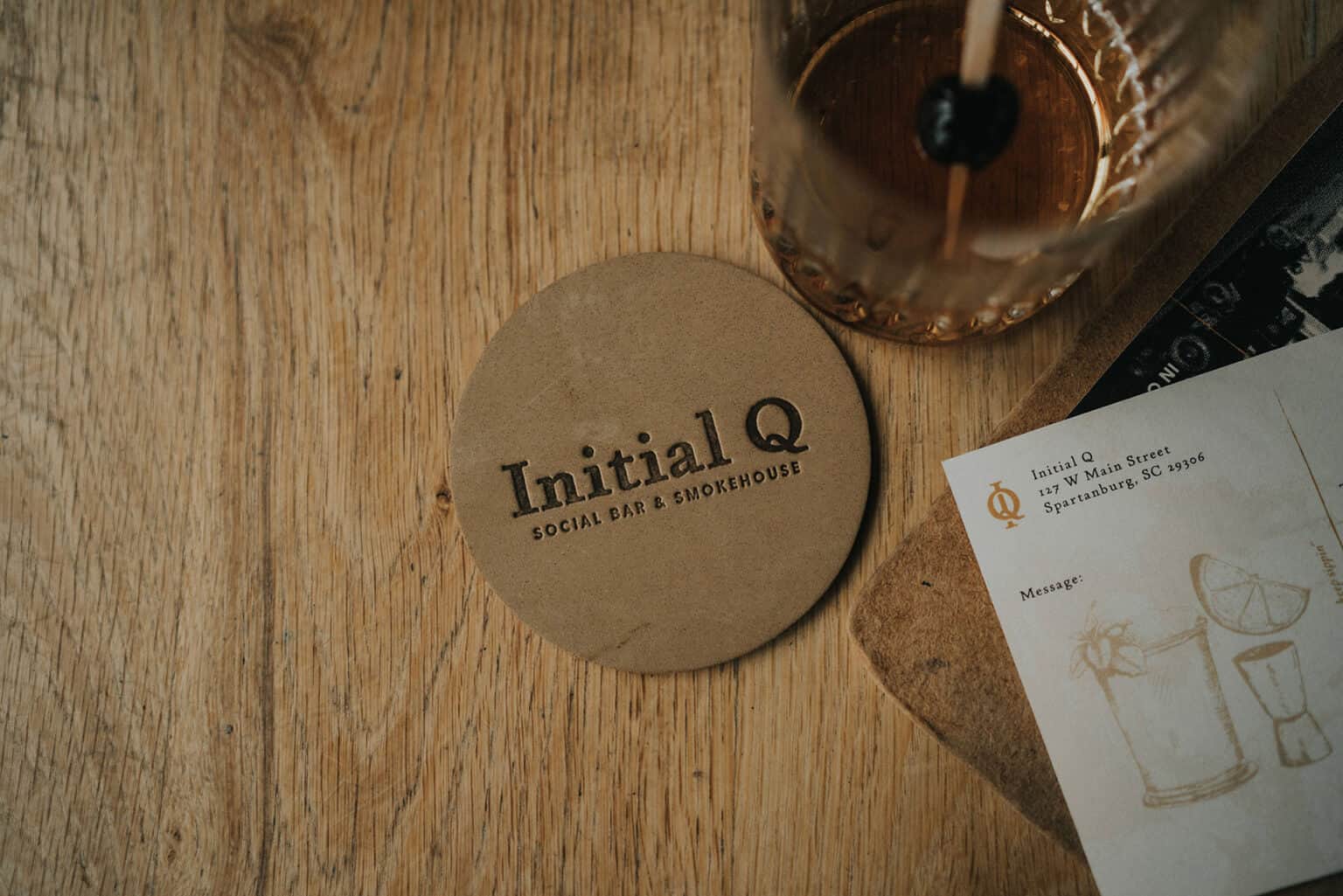 Initial Q barbecue full service restaurant branding & concept development