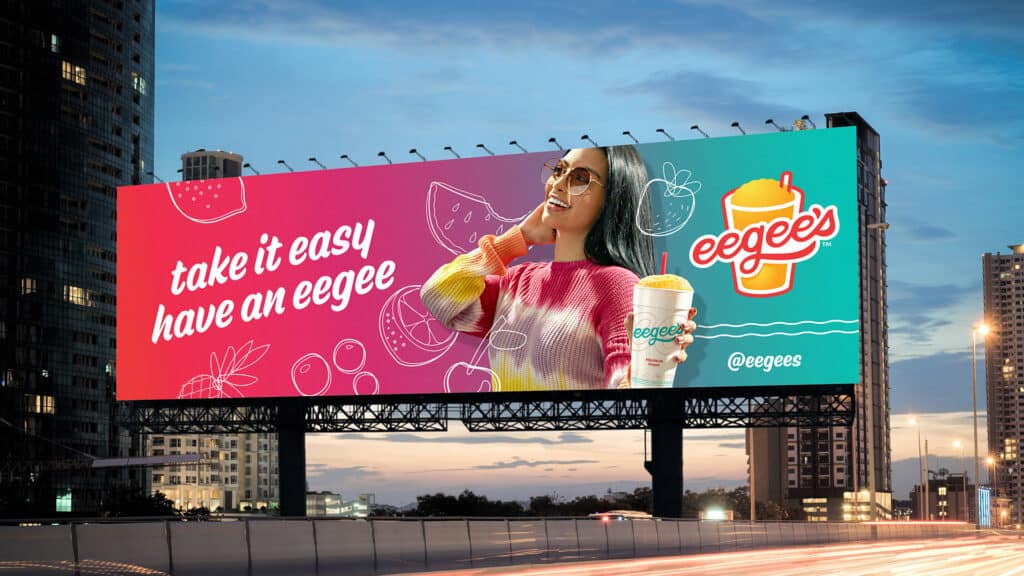 eegee's QSR restaurant rebranding billboard design