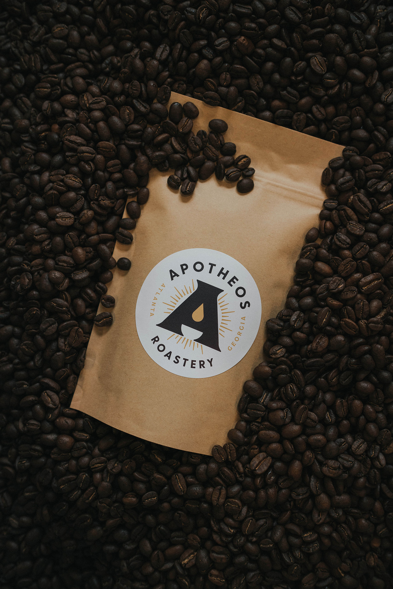 Apotheos Coffee Roastery branding sticker design