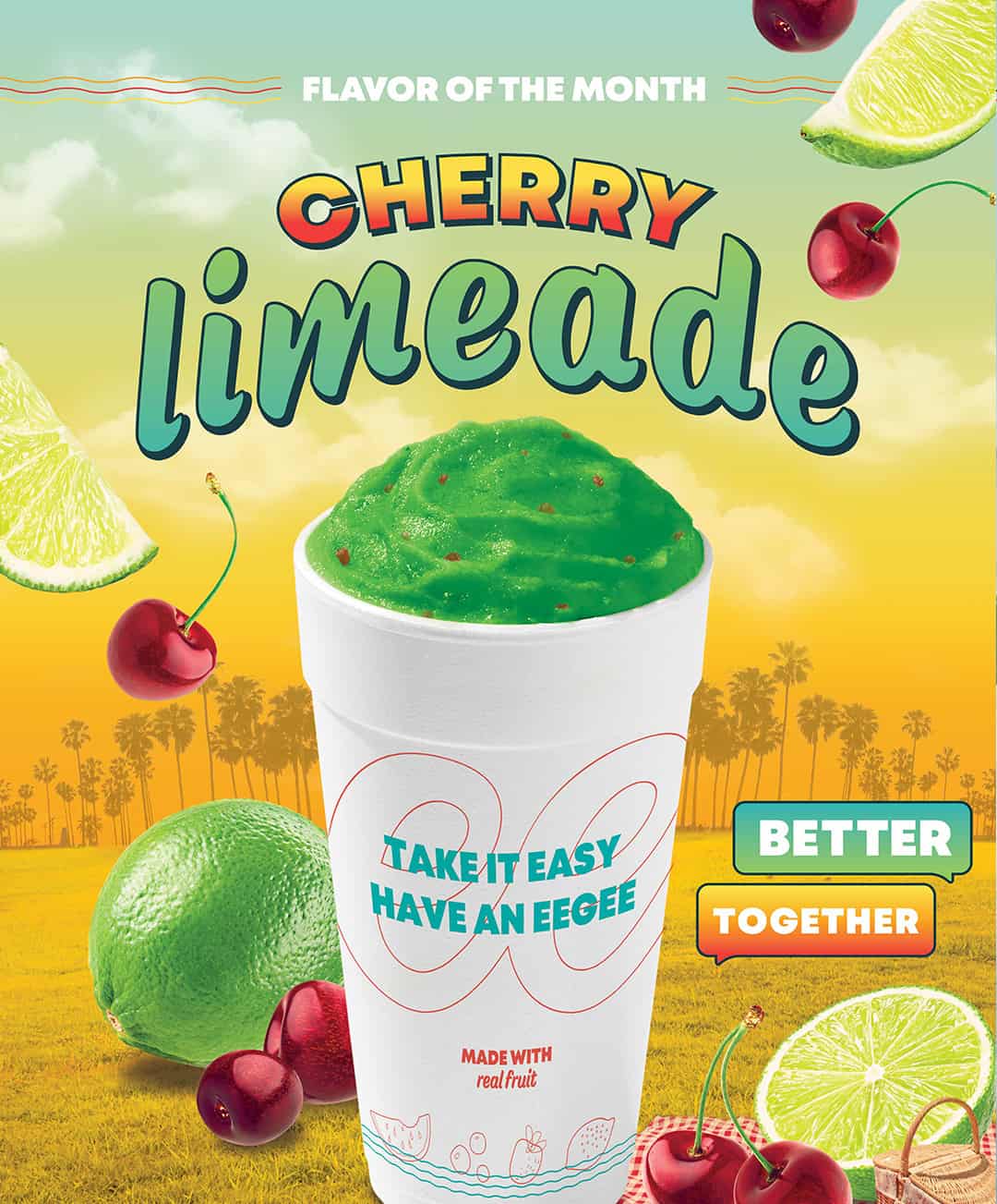 Monthly Restaurant Marketing & Advertising - Cherry Limeade eegee