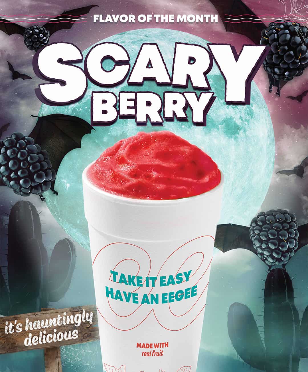 Monthly Restaurant Marketing & Advertising - Scary Berry eegee