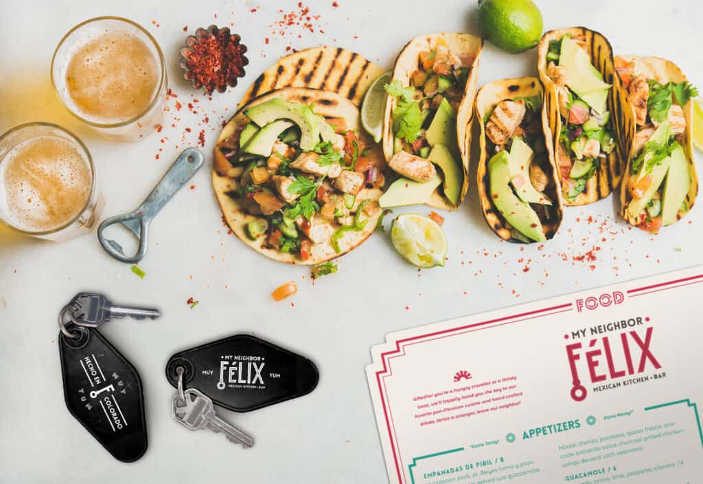 My Neighbor Felix Mexican restaurant branding and concept development by Vigor
