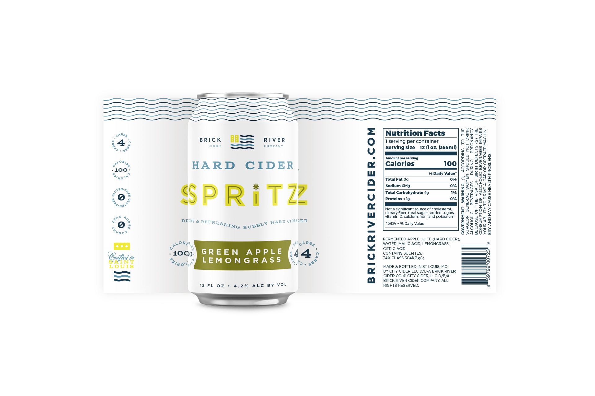 Brick River Cider Co Hard Cider Spritz branding and packaging design
