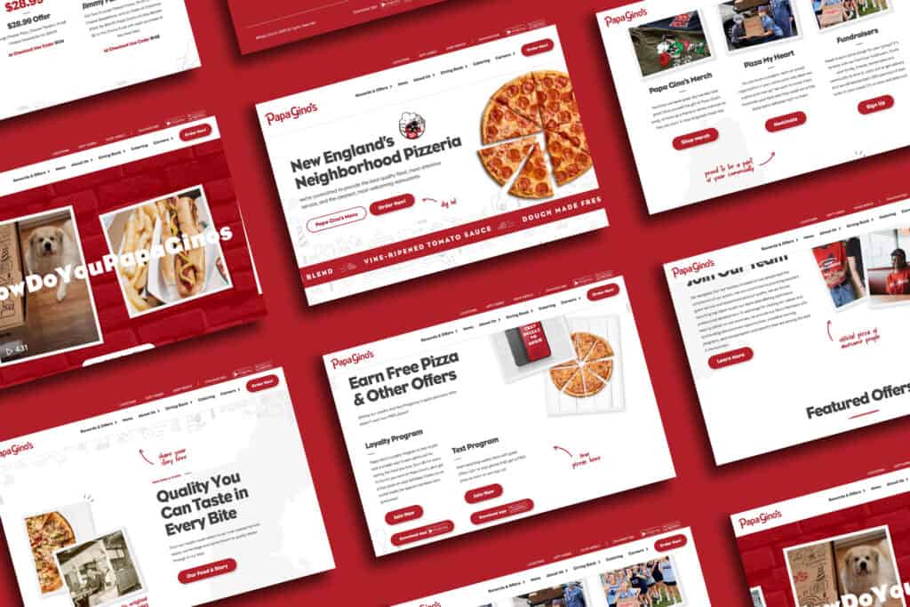 Papa Gino's restaurant website design and development and systems integration