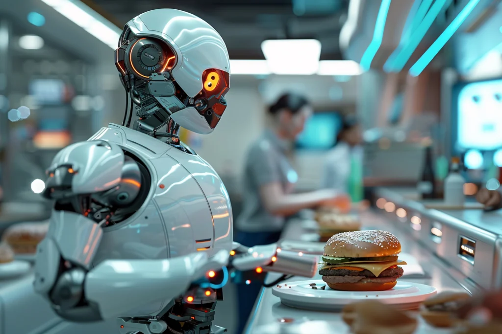 A robot preparing food